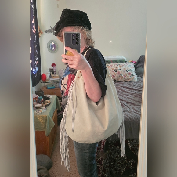 Shiraleah Vegan Leather Fringe Hobo Bag - Picture 8 of 8